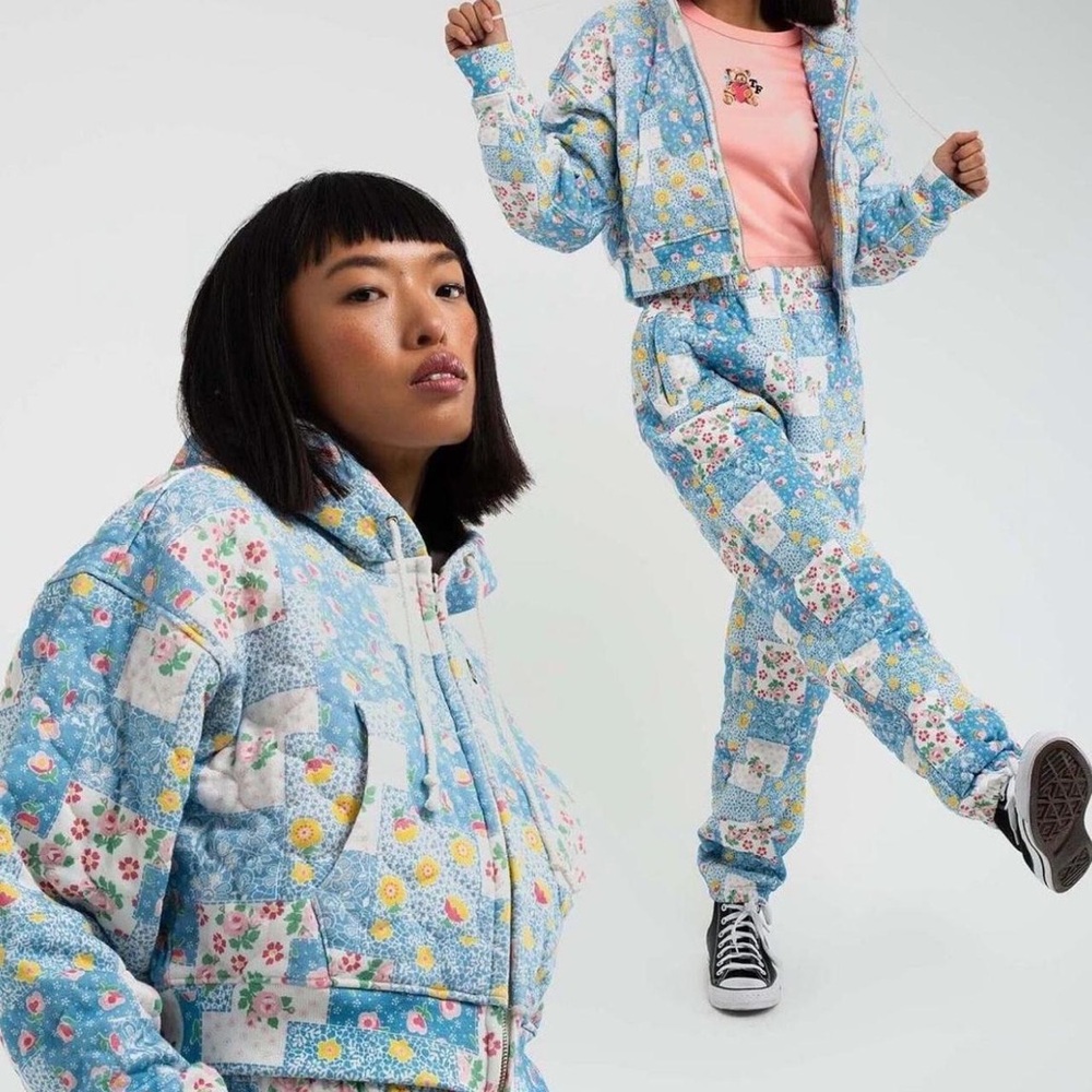 Teddy Fresh Quilted Zip Hoodie & sweatpants medium